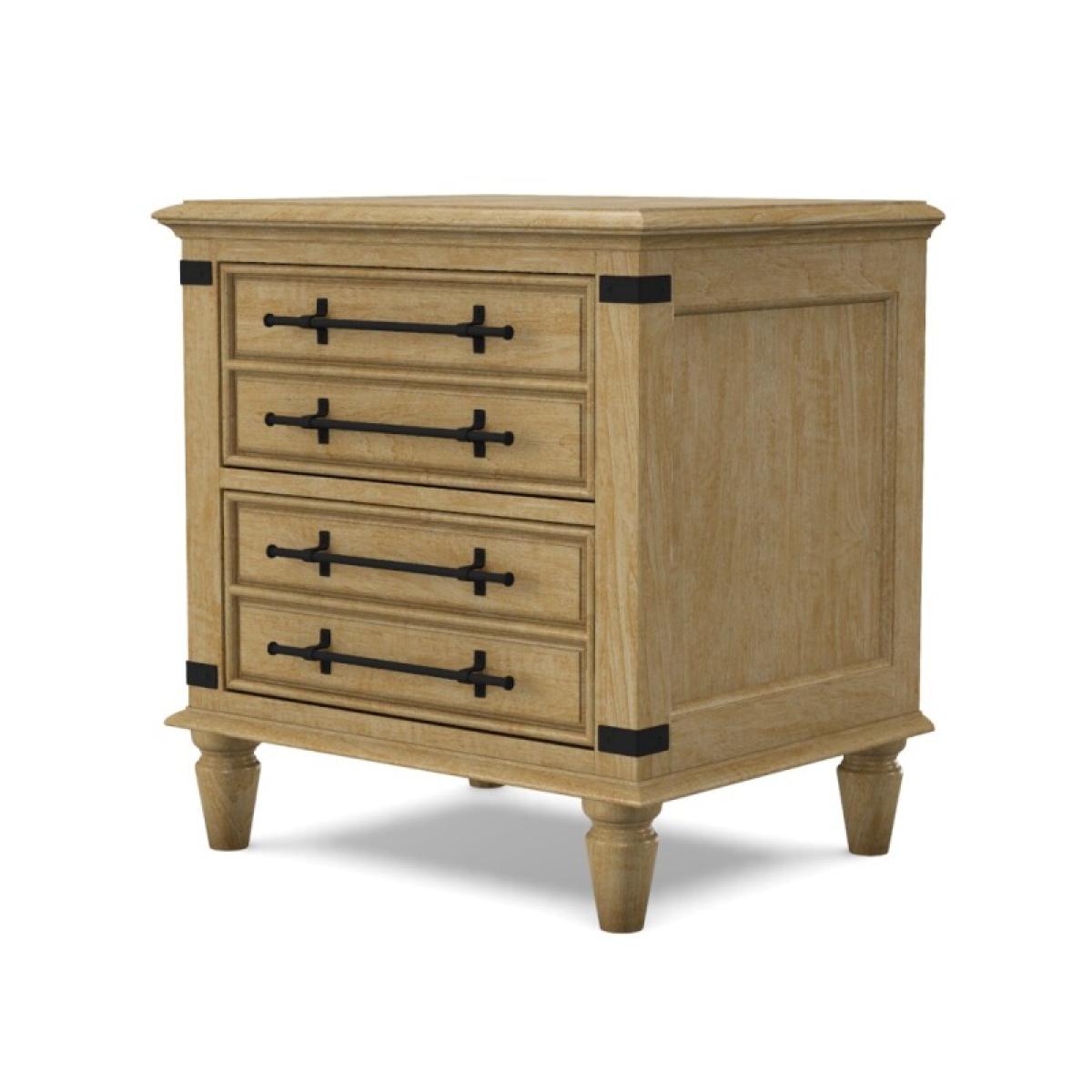 Farmhouse Chic 2-Drawer Nightstand - Image 9