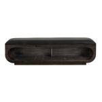 Wooden bench with a cushioned seat and open storage underneath - Balam - Image 3