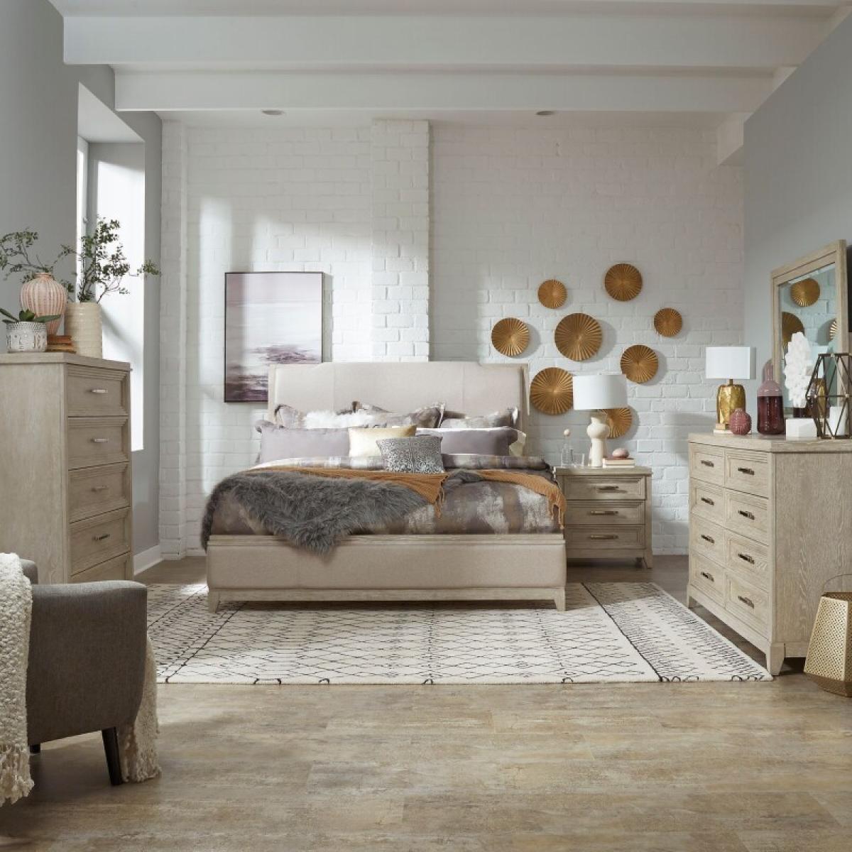 Belmar King Uph Bed, Dresser & Mirror, Chest, Night Stand - Image 2
