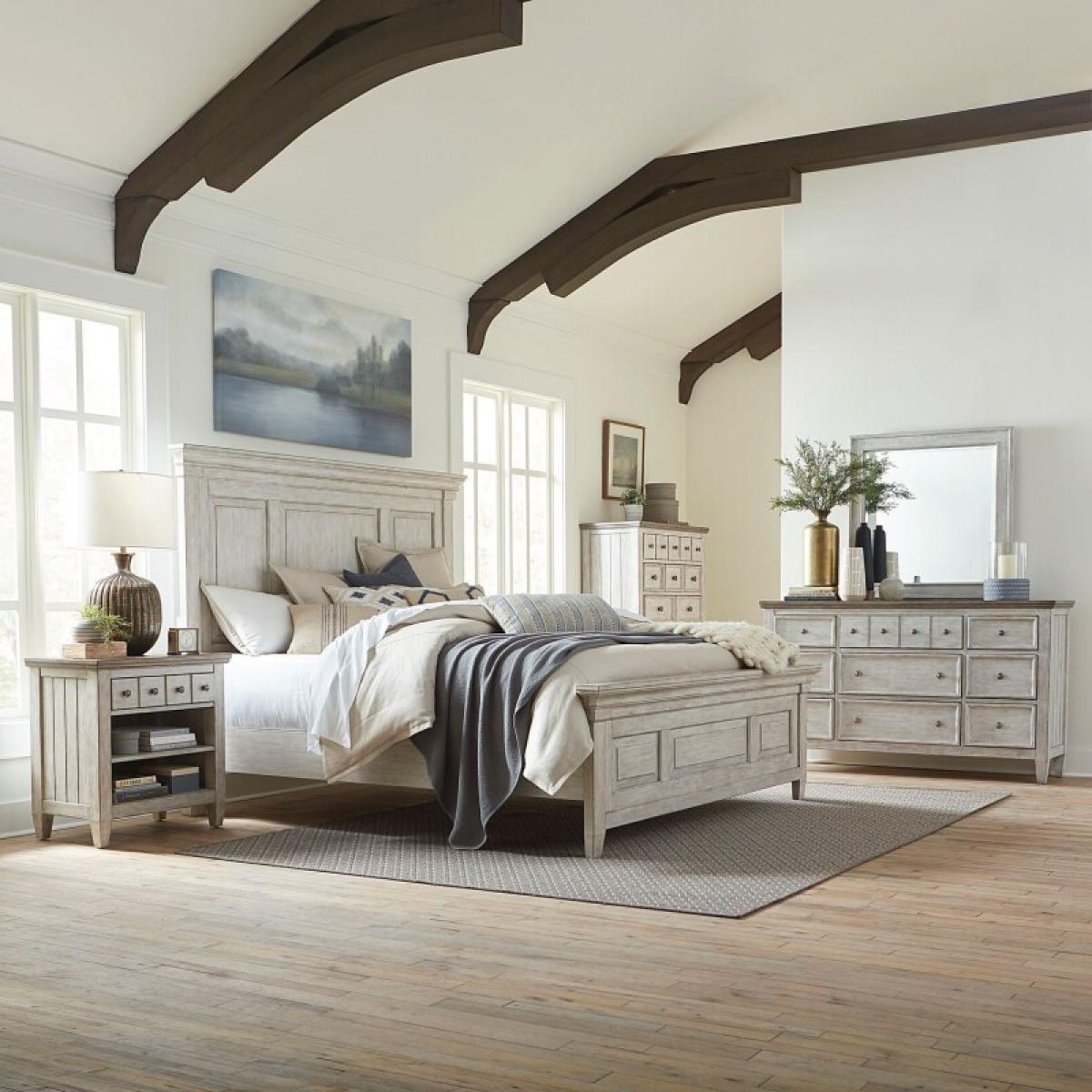 King California Panel Bed, Dresser & Mirror, Chest, Night Stand - Image 2