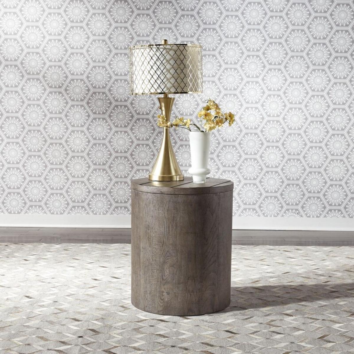 Modern Farmhouse Drum End Table - Image 2