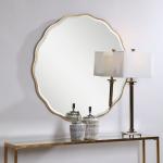 Aneta Round Mirror, Gold - Image 7