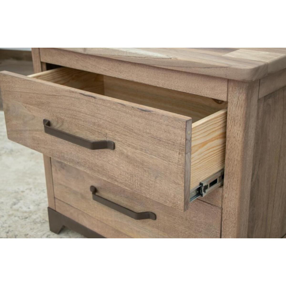 2 Drawer Nightstand - Natural Parota - Image 5