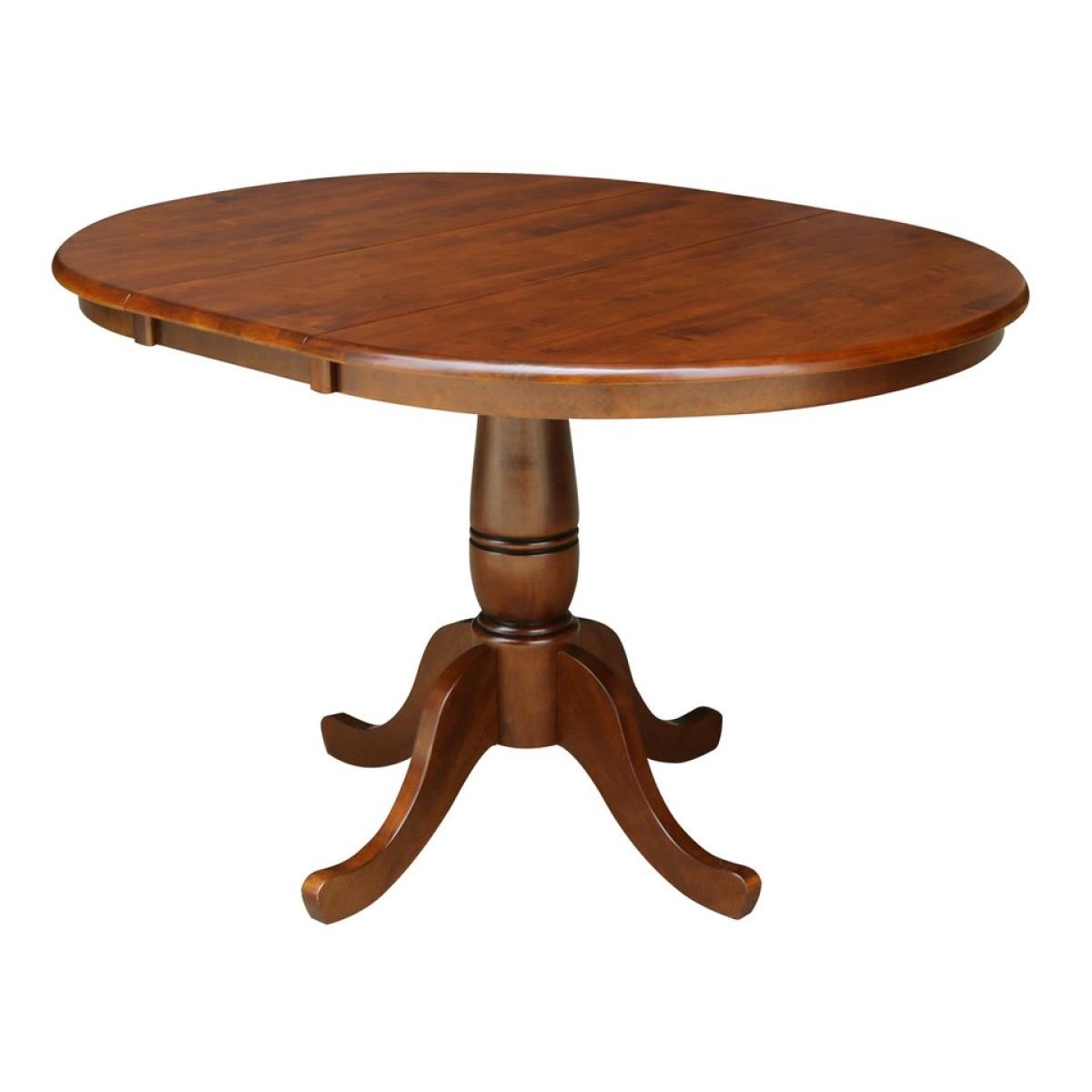 Dining Essentials - 36" Extension Table Top w/30"H Traditional Pedestal in Espresso - Image 2