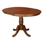 Dining Essentials - 36" Extension Table Top w/30"H Traditional Pedestal in Espresso
