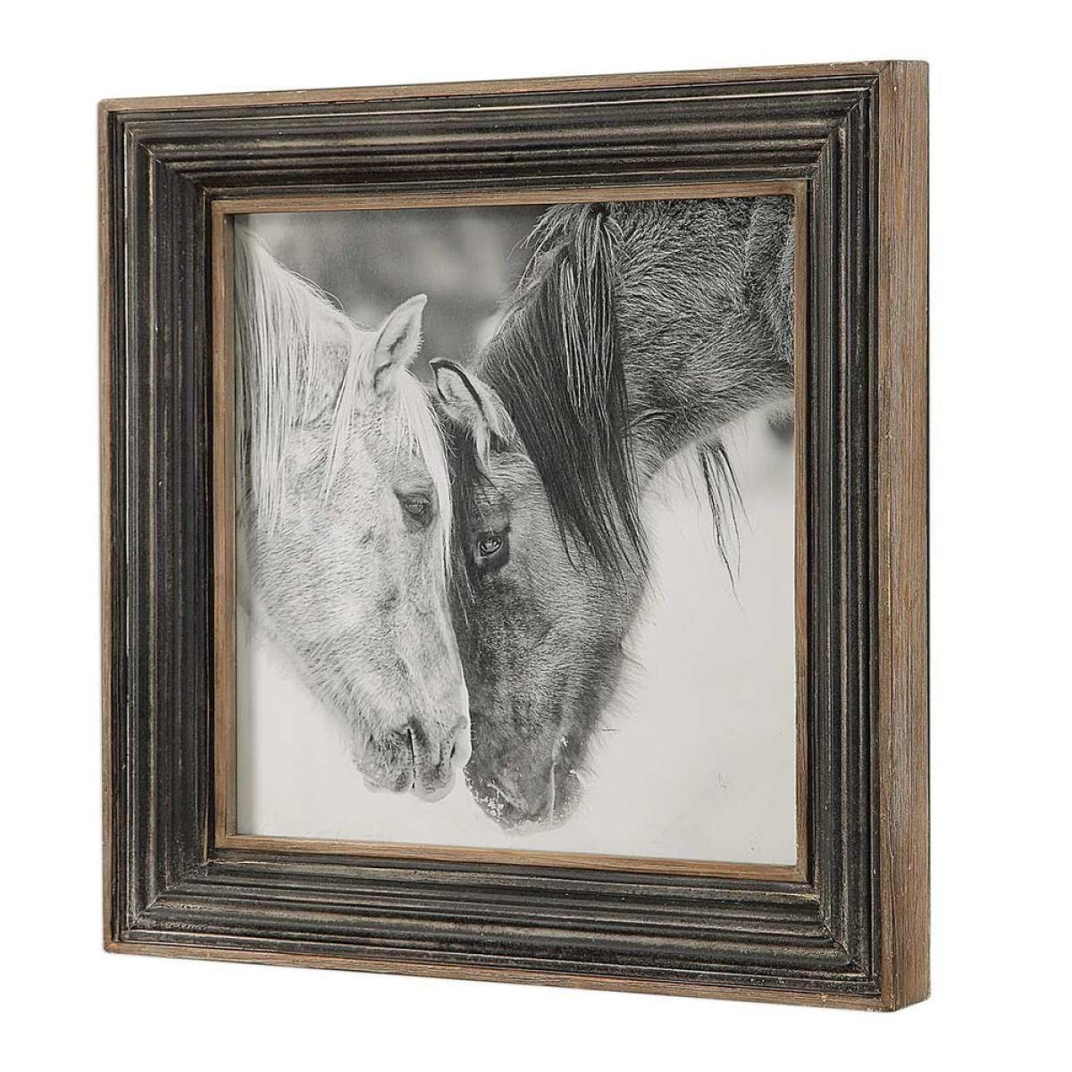 Custom Black And White Horses Framed Print - Image 7