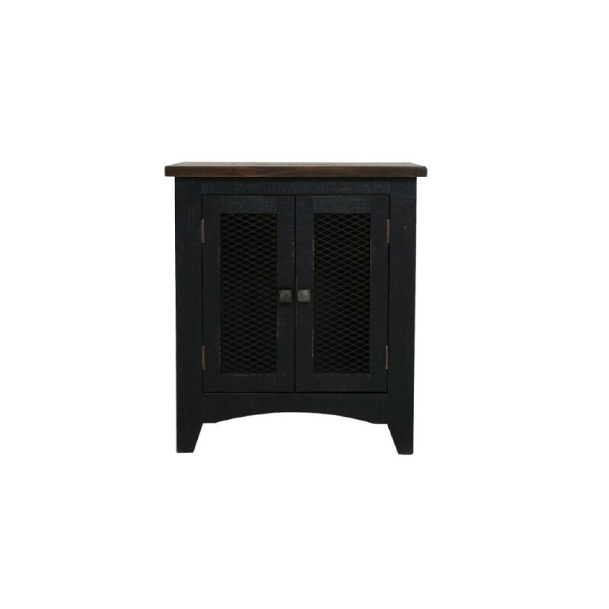 Pueblo 2 Metal Mesh Doors End Table - Image 6