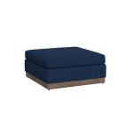 Wooden Frame & Base, Upholstered Square Ottoman - Georgia