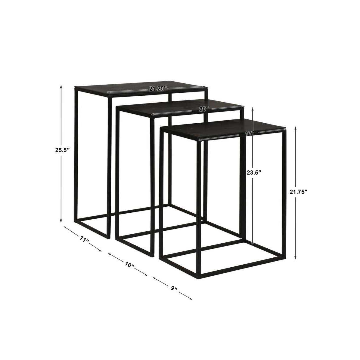 Coreene Nesting Tables, Black, S/3 - Image 8