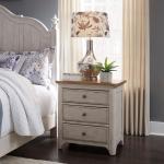 Farmhouse Reimagined 3 Drawer Night Stand w/ Charging Station - Image 13
