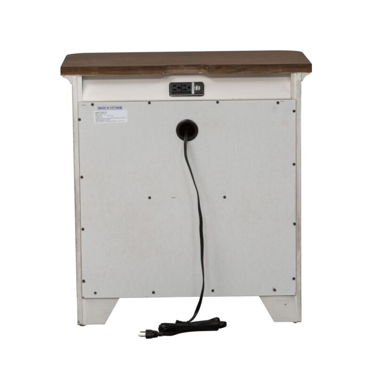 Farmhouse Reimagined 3 Drawer Night Stand w/ Charging Station - Image 6