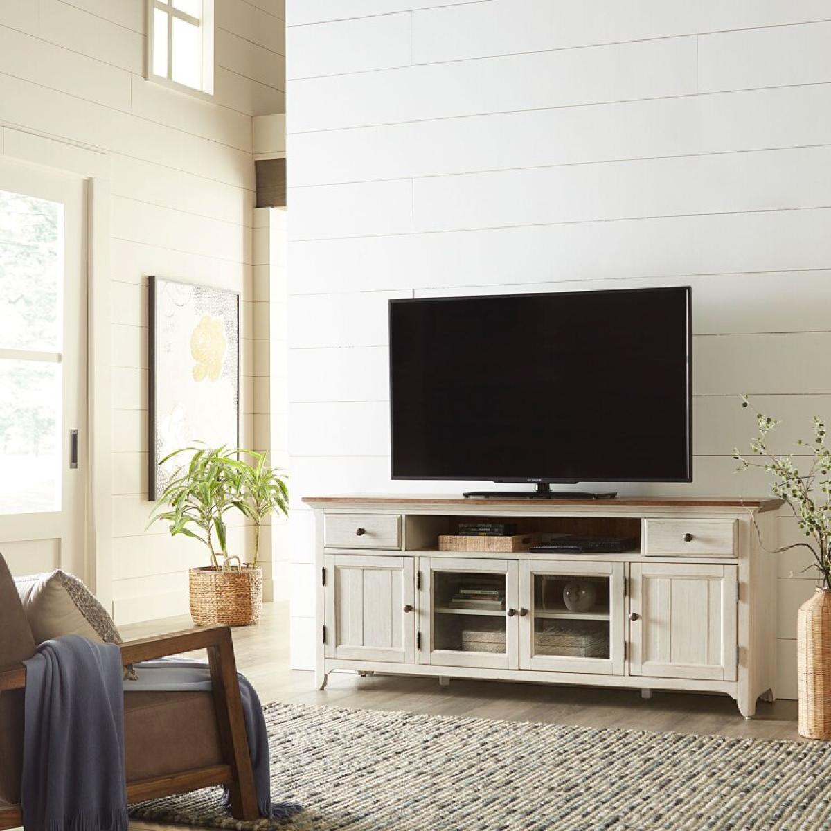 Farmhouse Reimagined Entertainment TV Stand - Image 2