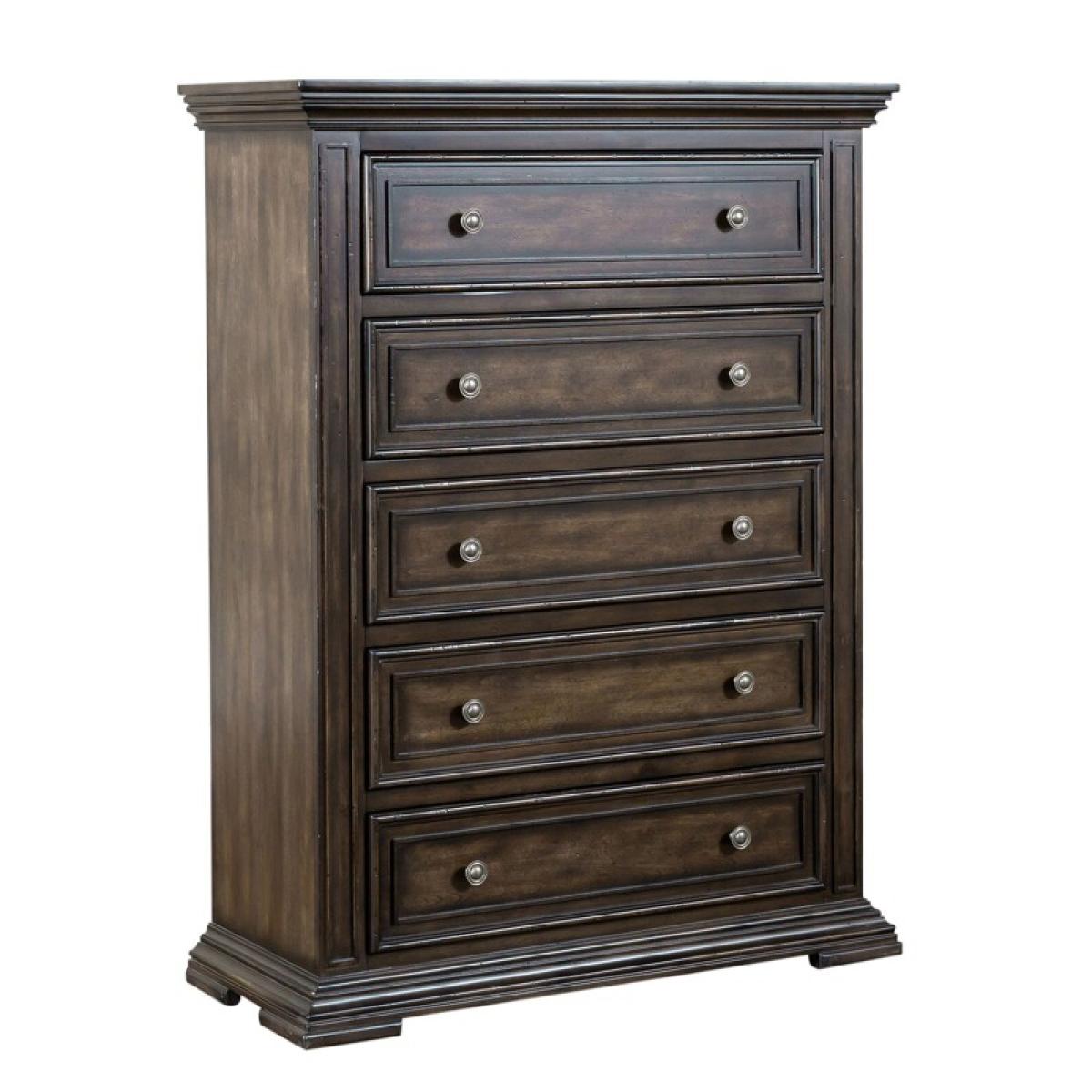 Big Valley King Panel Bed, Dresser & Mirror, Chest - Image 5