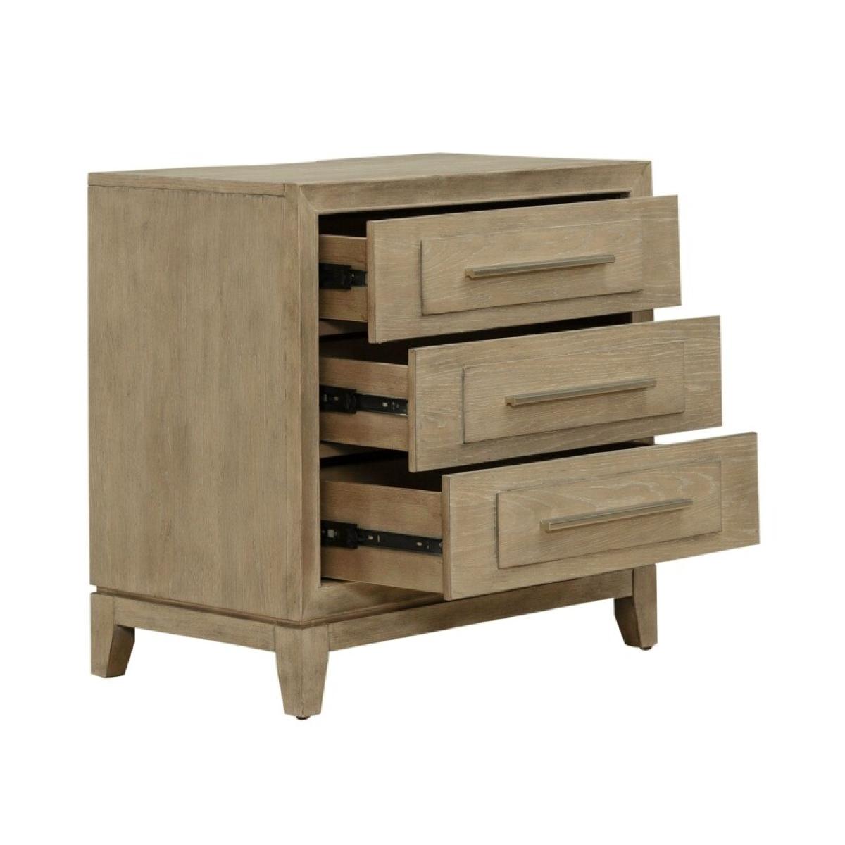 Brentwood 3 Drawer Nightstand w/ Charging Station - Image 8