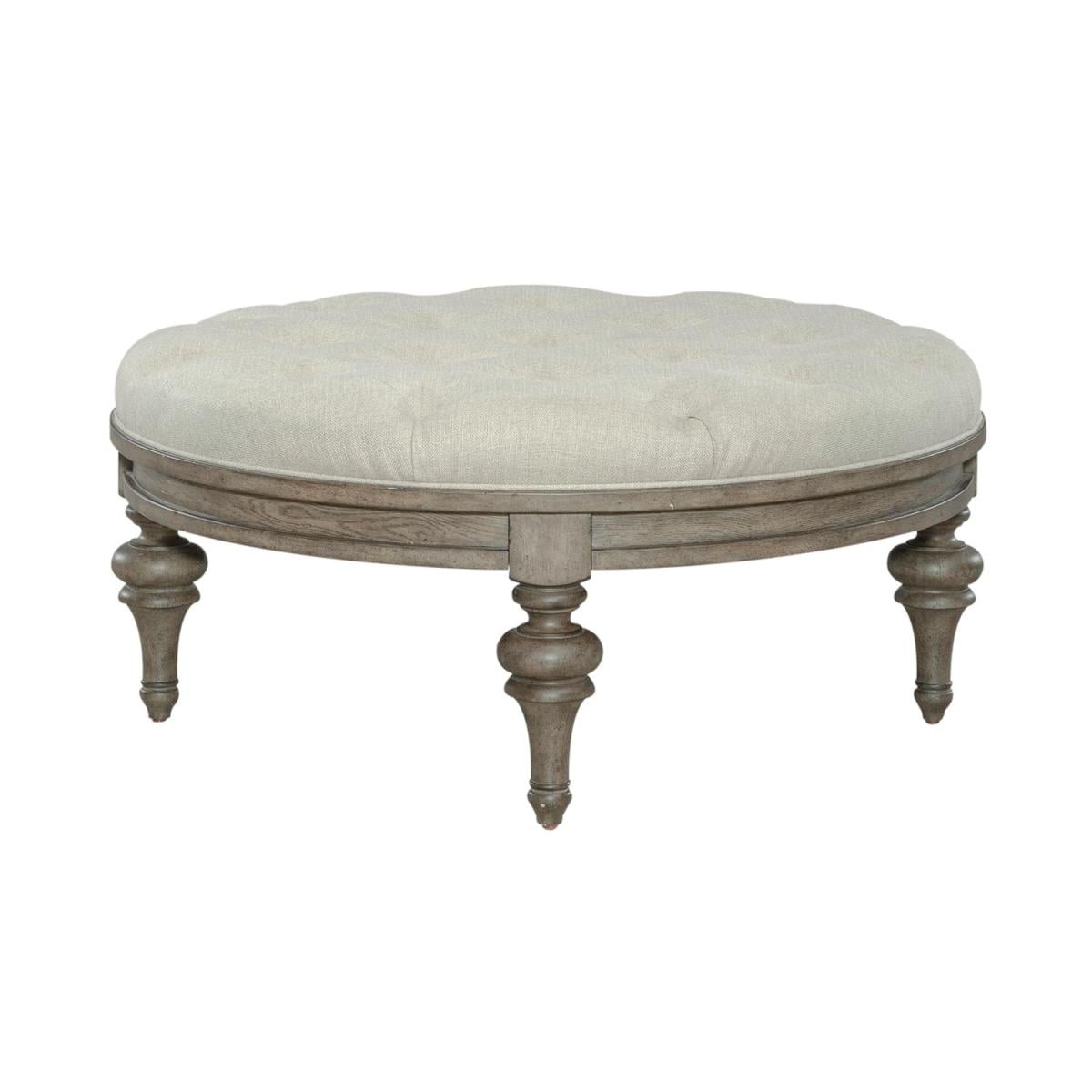 Americana Farmhouse Round Cocktail Ottoman - Image 3