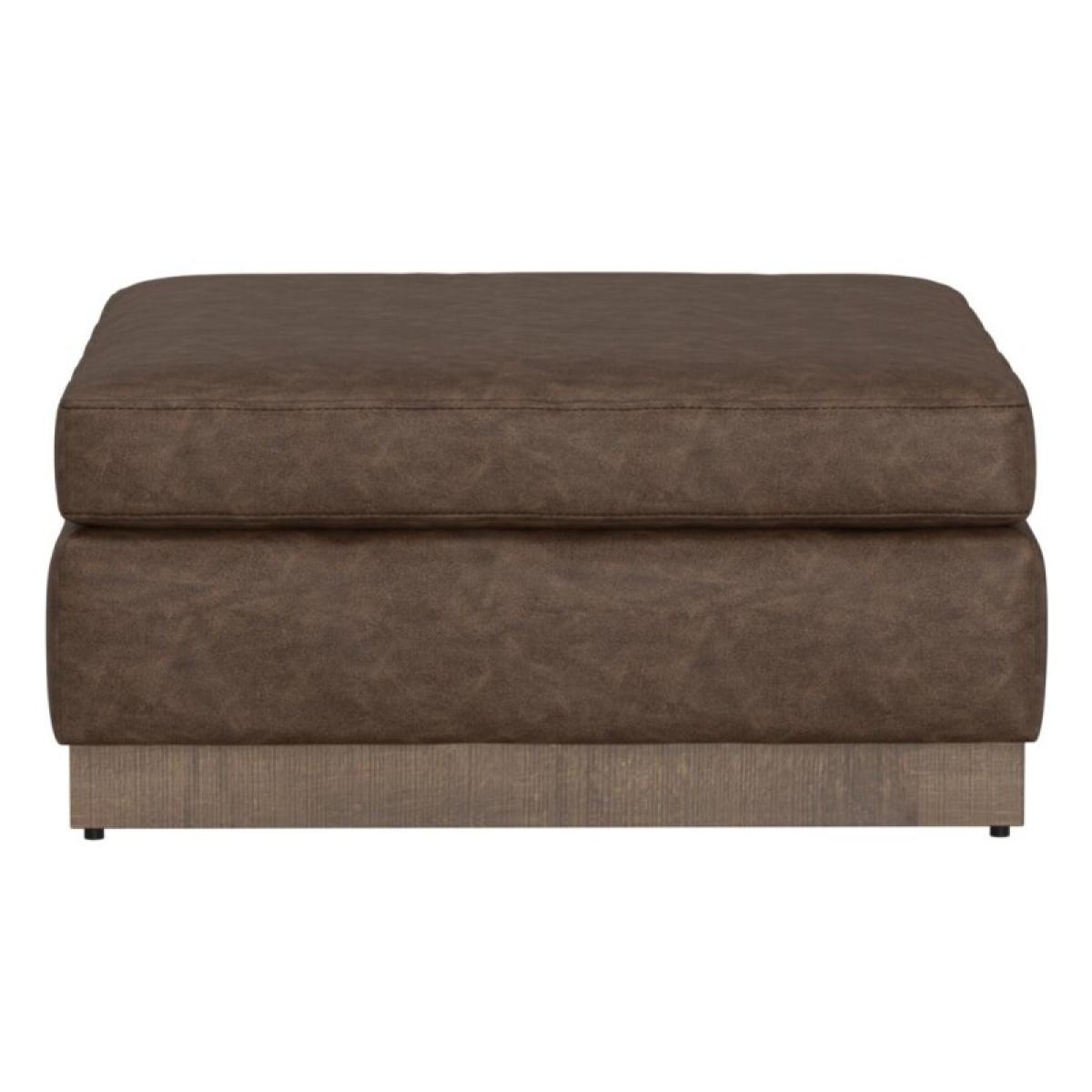 Wooden Frame & Base, Upholstered Square Ottoman - Georgia - Image 3