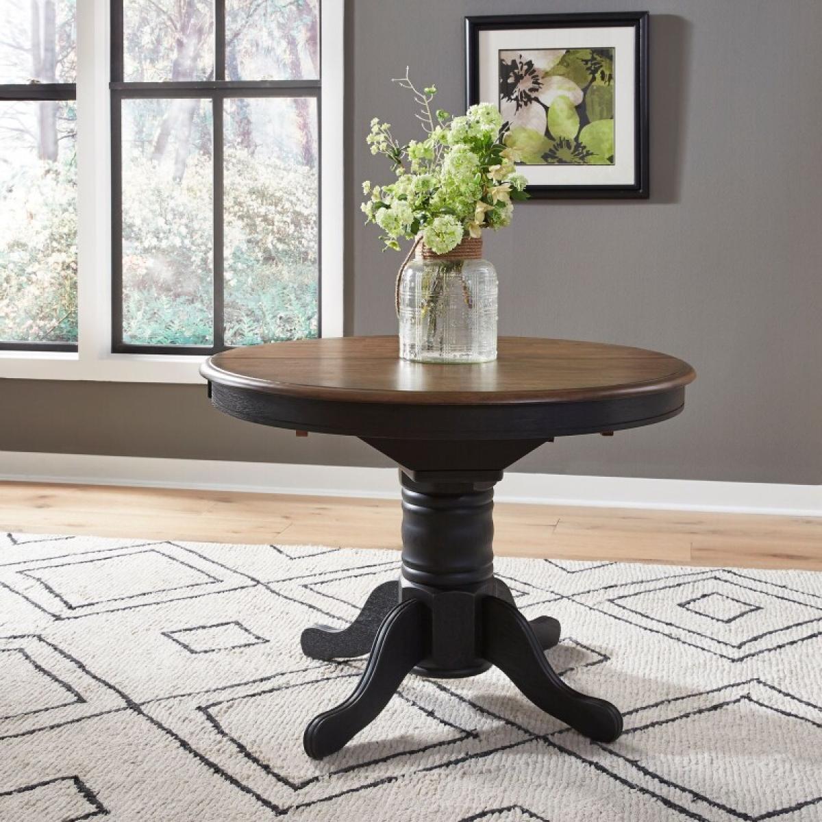 Carolina Crossing Pedestal Table Set- Black - Image 3
