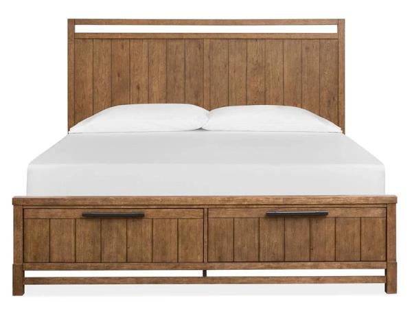 Conway B6422-64SF Wood King Panel Bed Storage Footboard KD