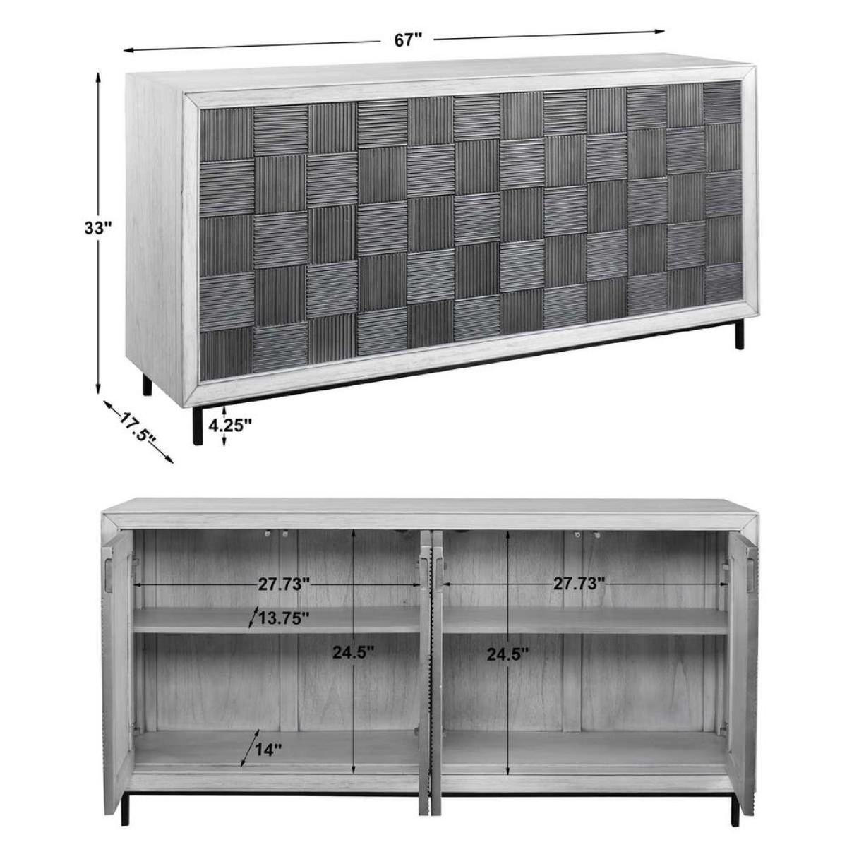 Checkerboard 4 Door Cabinet - Image 9