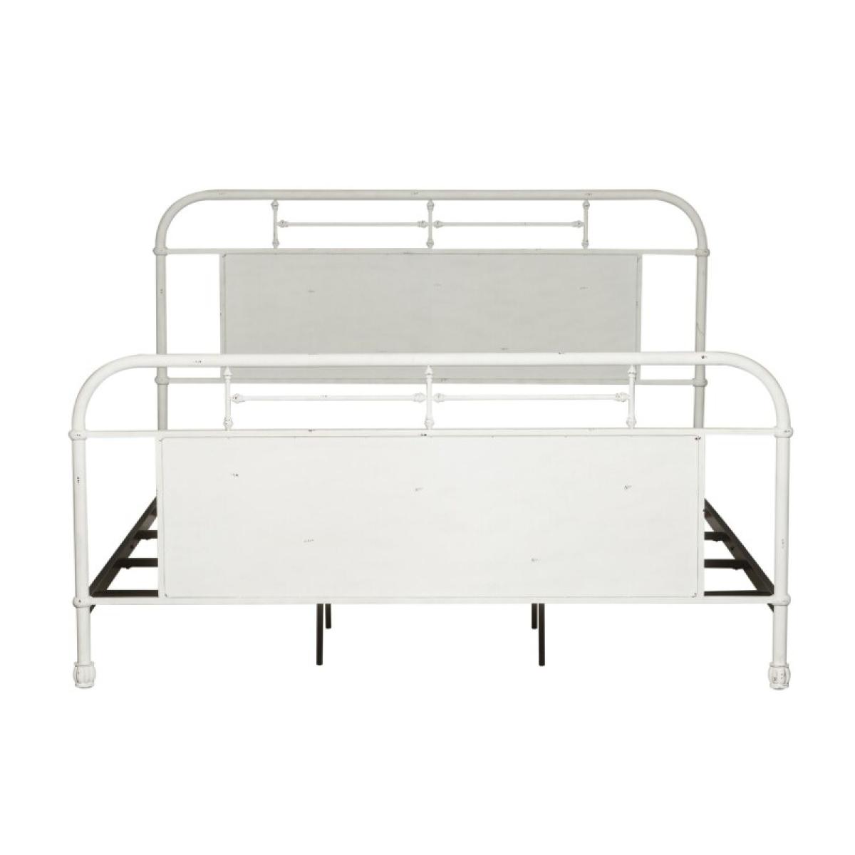 Vintage Series Queen Metal Bed - Antique White - Image 3