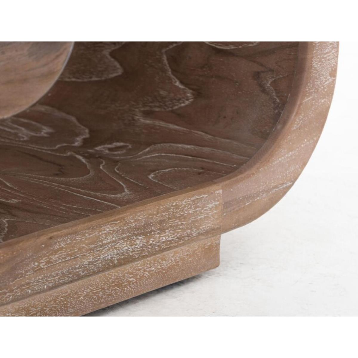 Wooden bench with a cushioned seat and open storage underneath. - Balam - Image 4