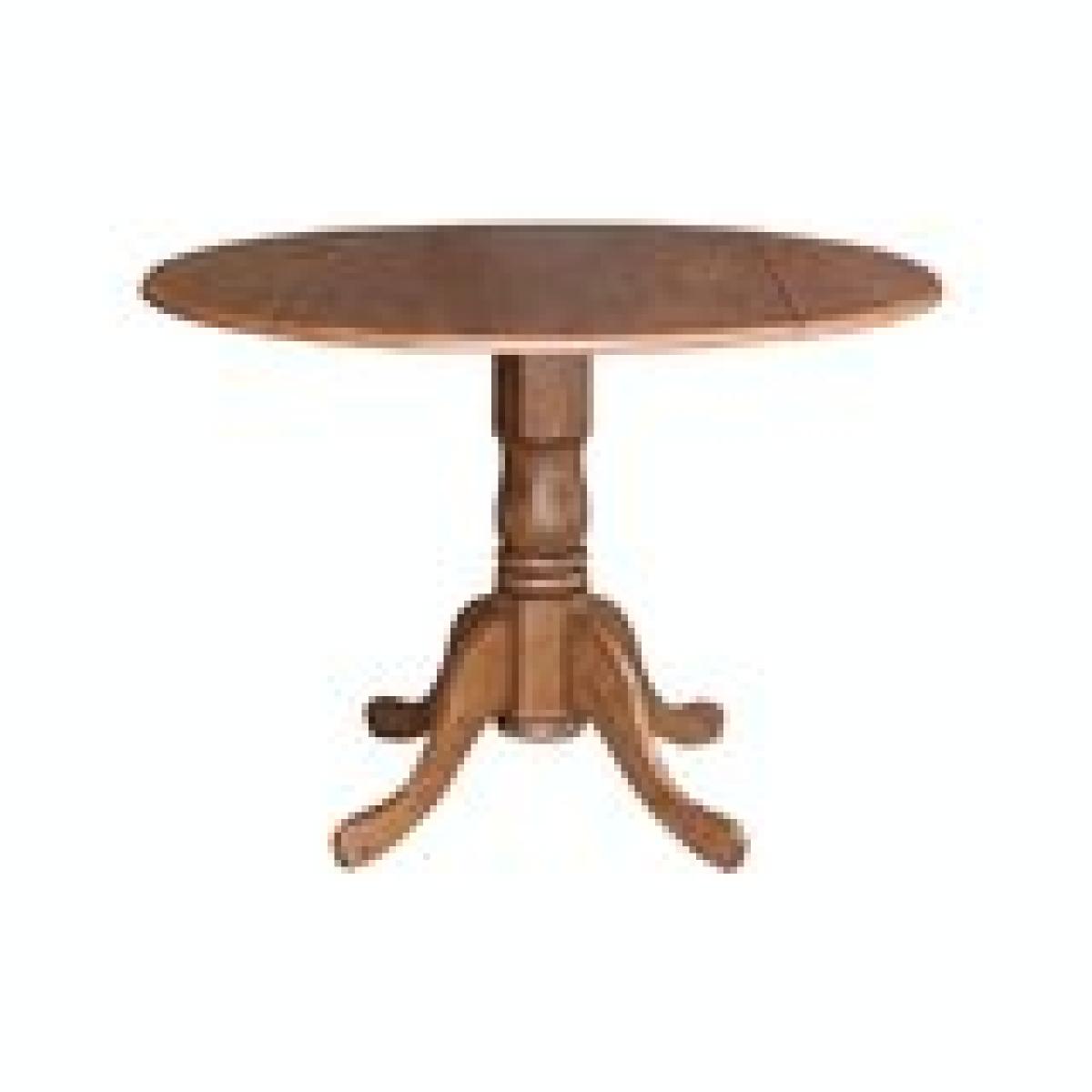 Dining Essentials - Round Drop Leaf Pedestal Table in Bourbon Oak - Image 7