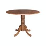 Dining Essentials - Round Drop Leaf Pedestal Table in Bourbon Oak - Image 7