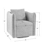 Corben Swivel Chair, Stone - Image 11