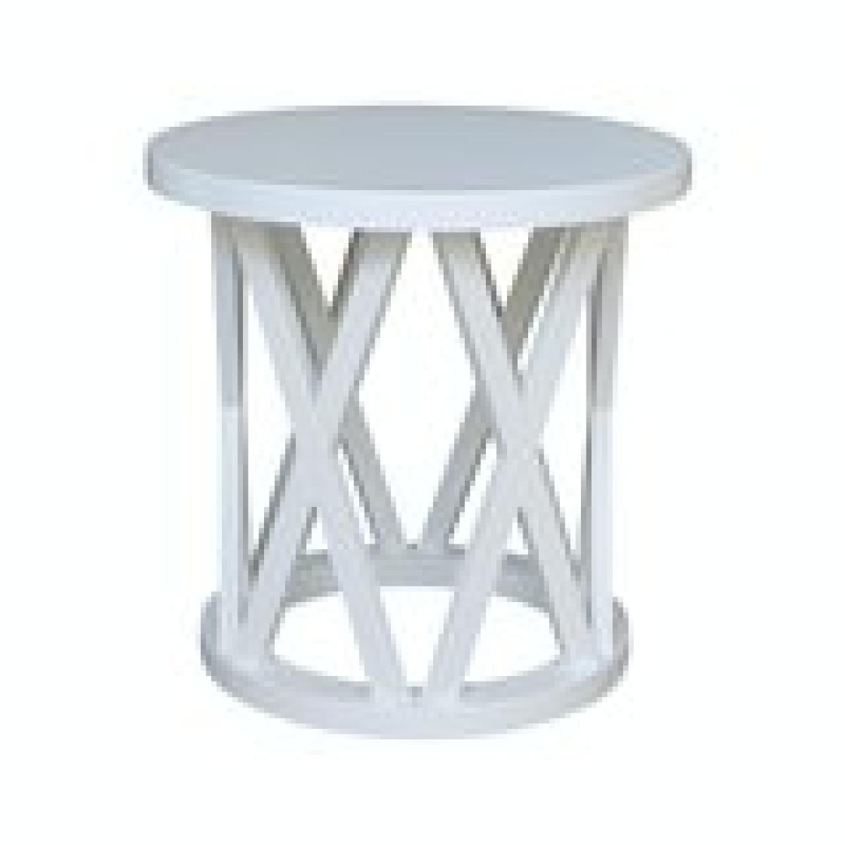 Home Accents- Ceylon Round End Table in White - Image 4