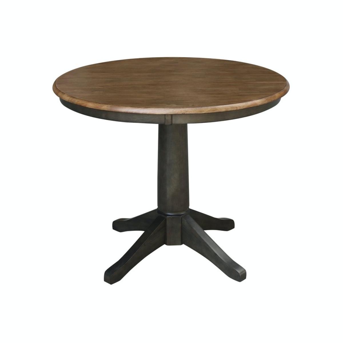 Dining Essentials - 36'' Round Table Top w/30"H Transitional Pedestal in Hickory / Coal - Image 2