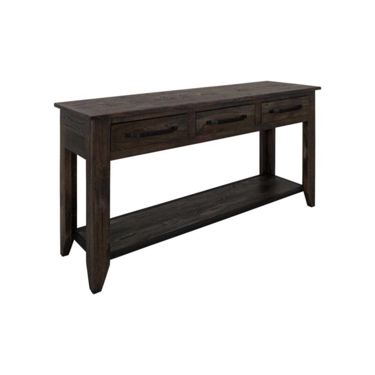3 Drawer, 1 Shelf Sofa Table - Teak - Image 2