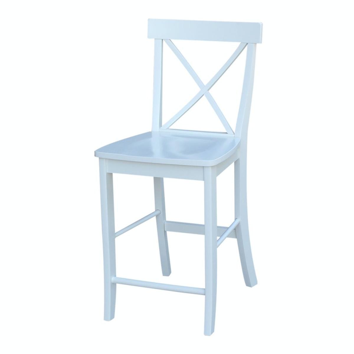 Hampton Collection - X-Back Stool in Pure White - Image 2
