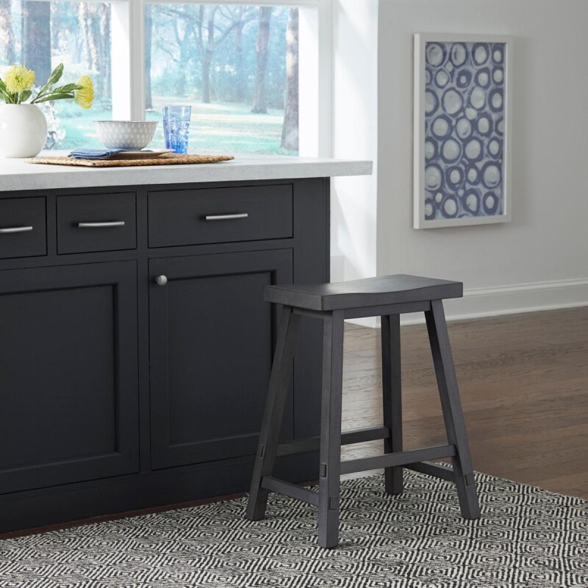 Creations 24 Inch Sawhorse Counter Stool - Slate - Image 2