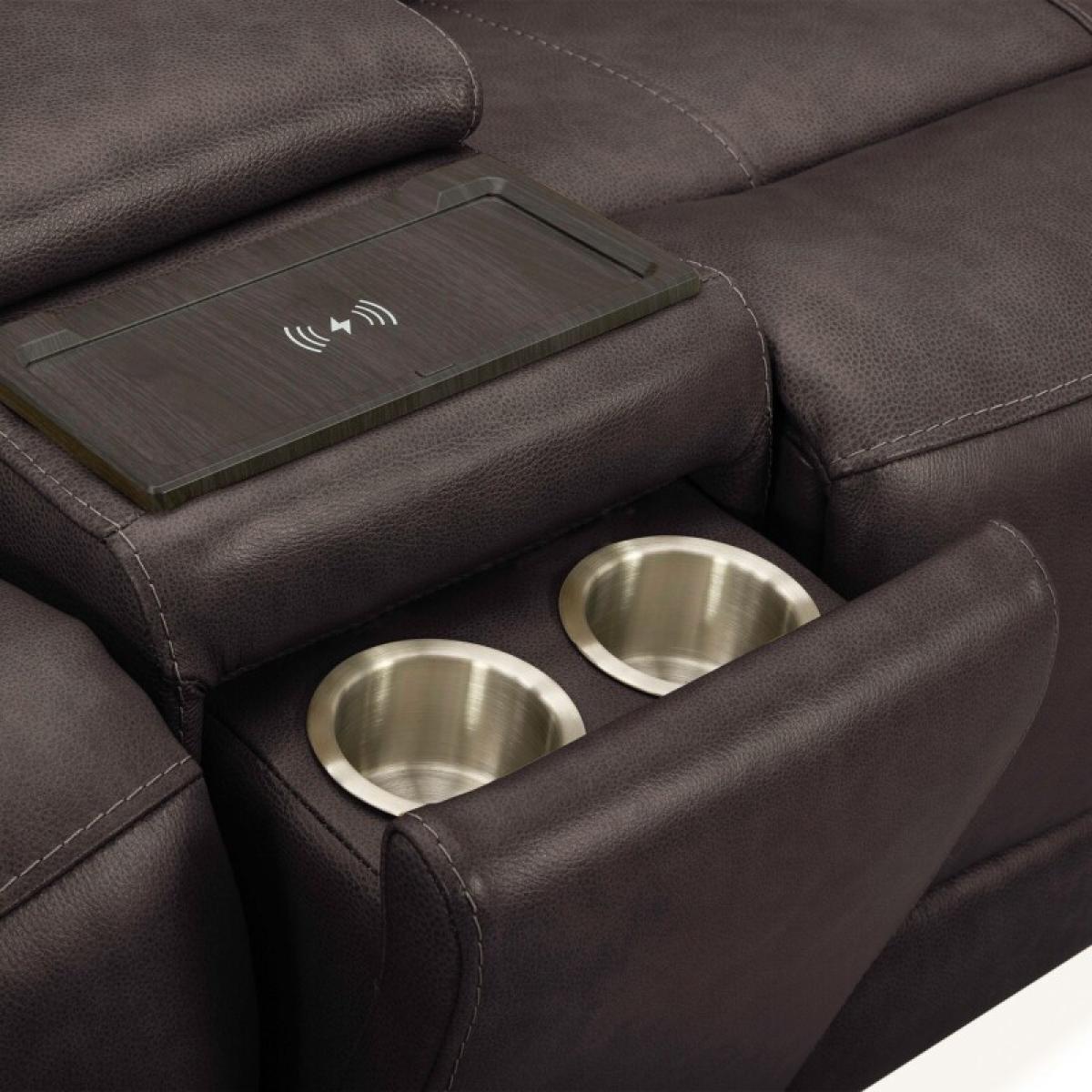 Loveseat w/Console P3 & ZG - Dark Brown - Image 6