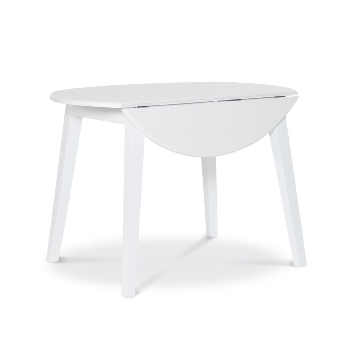 5f028e3f0a749476ec3ad2988cedac35 Dining Essentials - 42" Round Drop Leaf Table in Pure White - Image 1