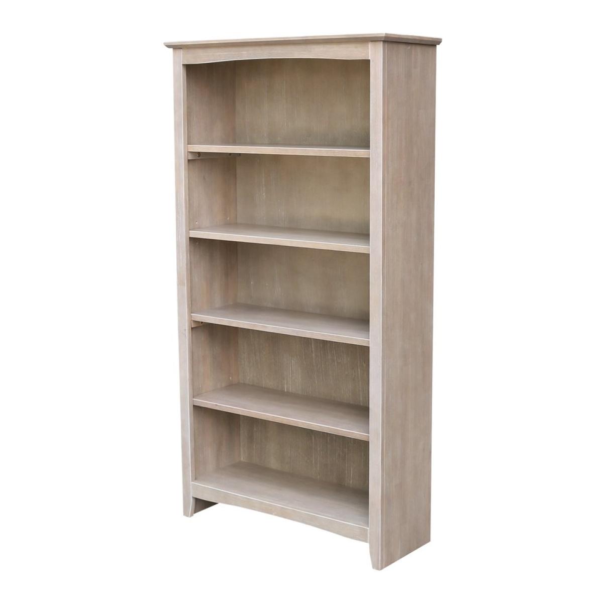 Home Accents - 60''H Shaker Bookcase Taupe Gray - Image 2