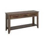 3 Drawer, 1 Shelf Sofa Table - Natural Teca