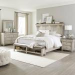 King California Mantle Storage Bed, Dresser & Mirror, Night Stand