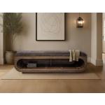 Wooden bench with a cushioned seat and open storage underneath. - Balam - Image 3