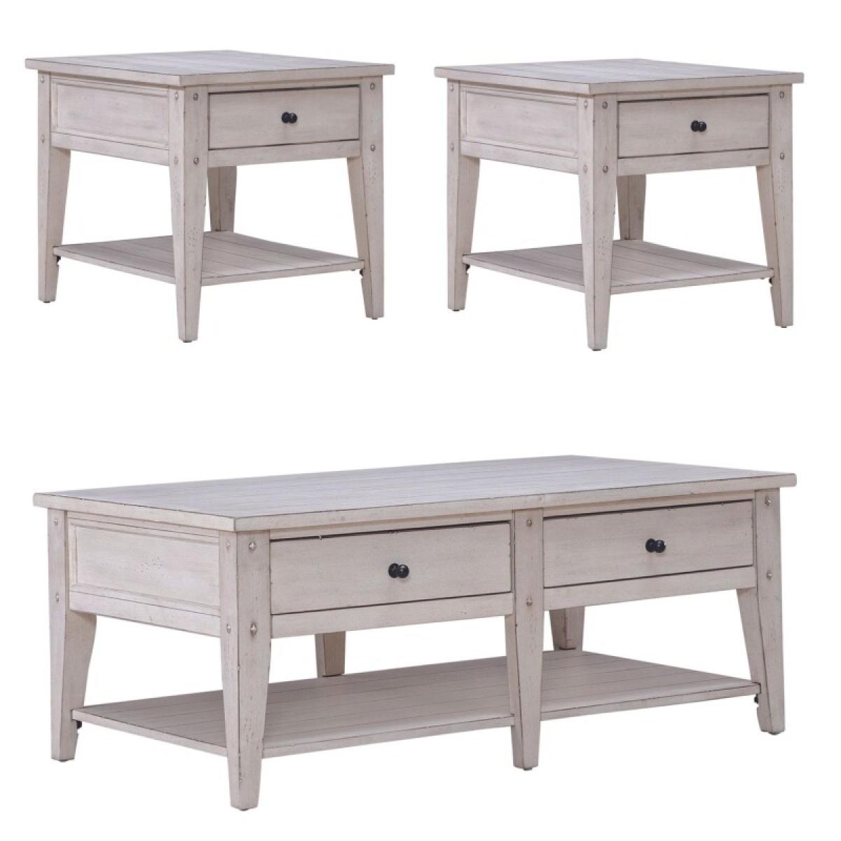 Lake House 3 Piece Set (1-Cocktail 2-End Tables) - Image 3