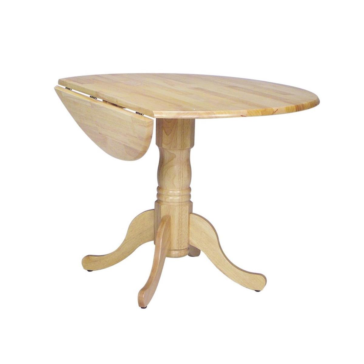Dining Essentials - Round Drop Leaf Pedestal Table in Natural - Image 2