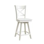 Hampton Collection - 24'' Charolette Swivel Pure White Stool