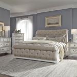 King California Sleigh Bed, Dresser & Mirror, Chest, Night Stand