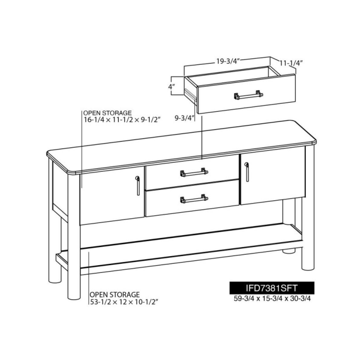 2 Drawer 2 Doors Sofa Table - Olimpia - Image 11