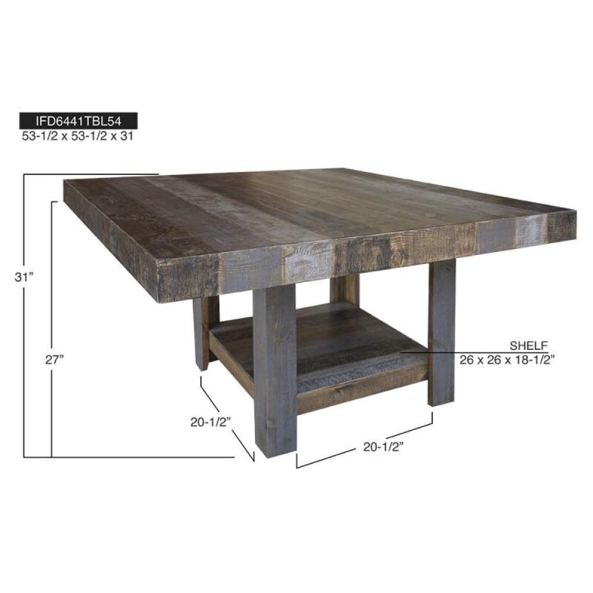 54" Square Dining Table - Loft Brown - Image 8