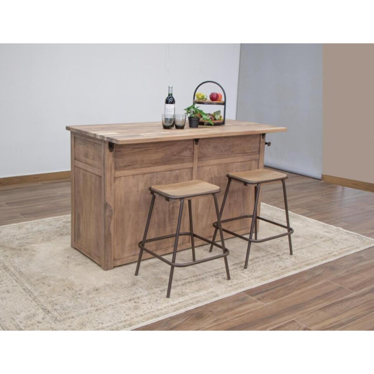 Natural Parota 4 Door 2 Drawer Kitchen Island - Image 7