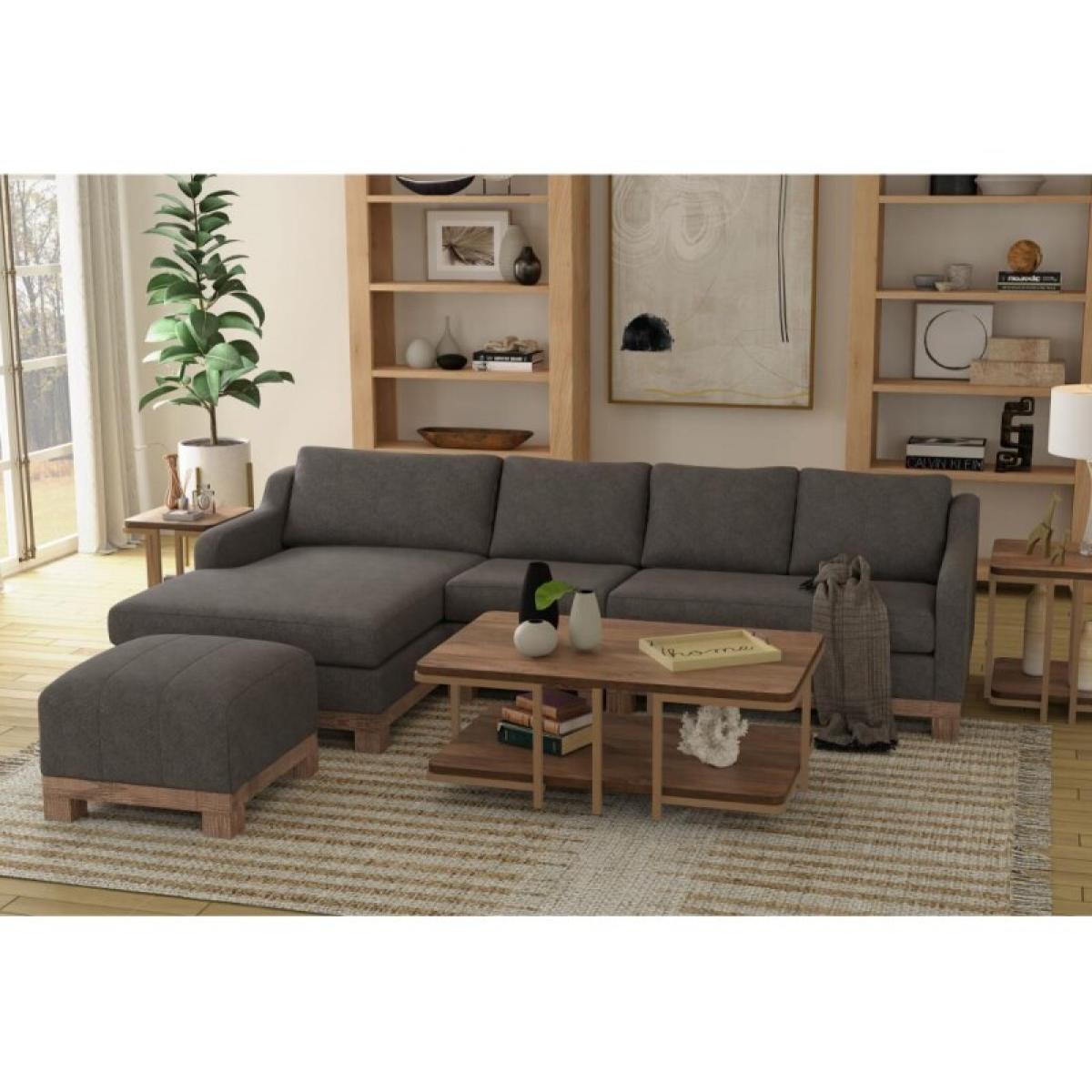 Wooden Frame & Base, Upholstered Square Ottoman - Samba - Image 3