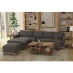 Wooden Frame & Base, Upholstered Square Ottoman - Samba - Image 3