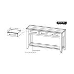 3 Drawer, 1 Shelf Sofa Table - Teak - Image 7