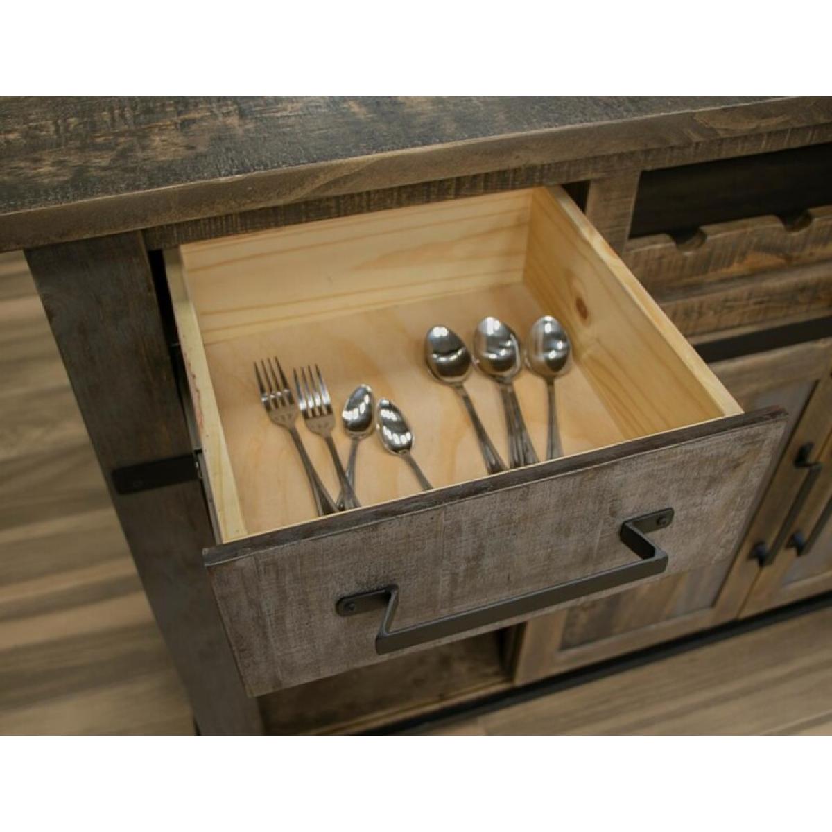 2 Drawer 2 Doors Bar - Loft Brown - Image 7